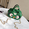 2017 fashion green cloth bag owl animal pattern ziplock bag